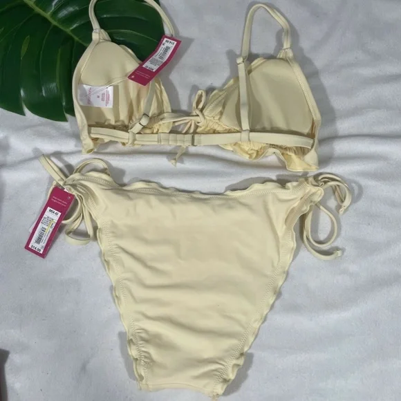 NWD Xhilaration [ Medium 4-6] Ruffle Triangle Top + High‎ Leg Bikini Bottom - Picture 11 of 12